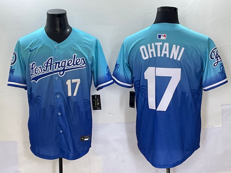 Men 2025 Los Angeles Dodgers #17 Ohtani Blue Nike MLB Jersey Daoqite style 4->los angeles dodgers->MLB Jersey